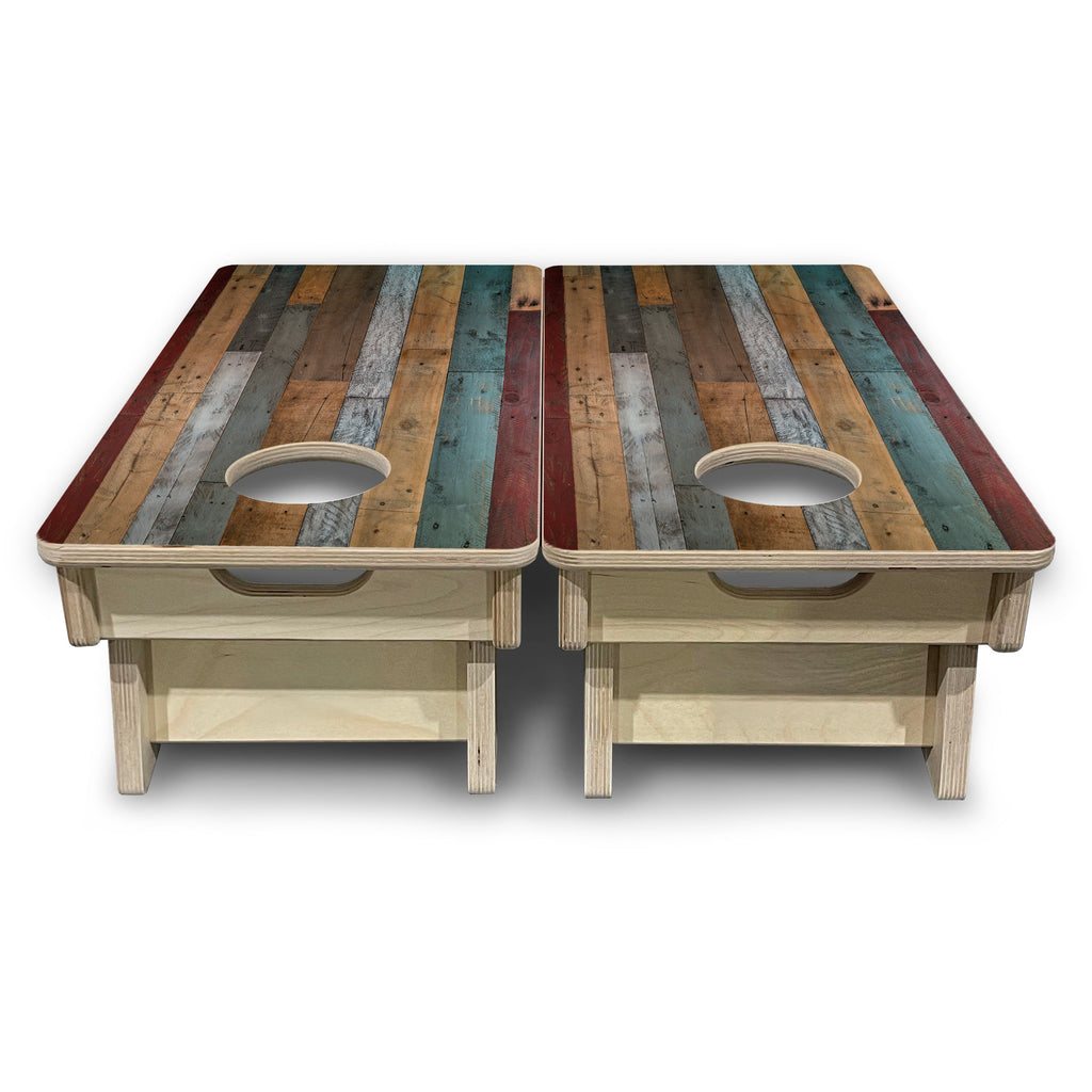 Metallic Wood Planks - Mini or Vacation Size Cornhole Boards