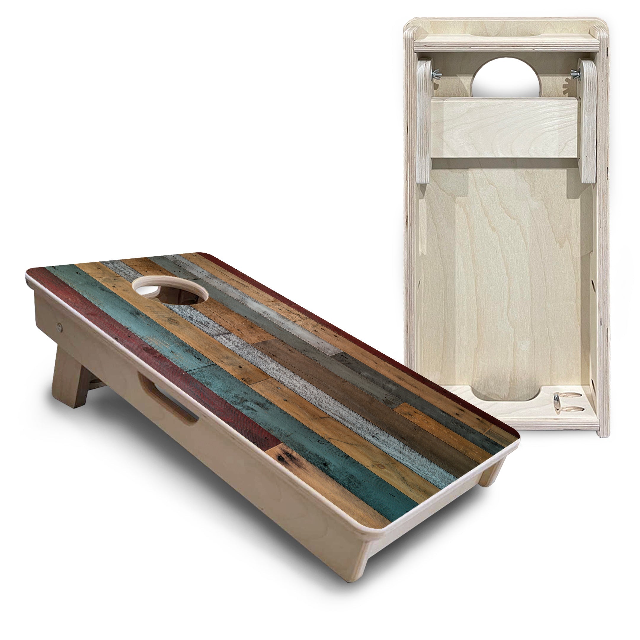 Metallic Wood Planks - Mini or Vacation Size Cornhole Boards