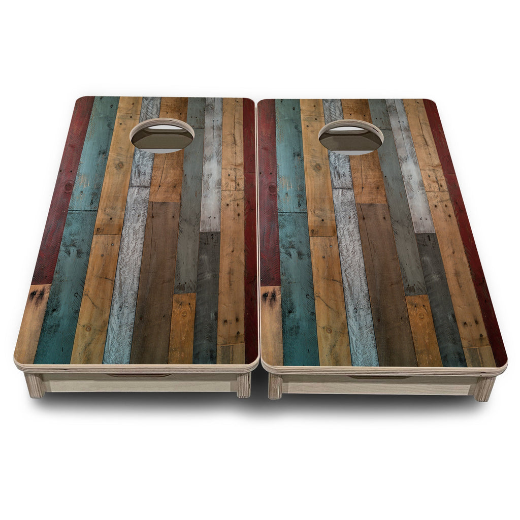 Metallic Wood Planks - Mini or Vacation Size Cornhole Boards