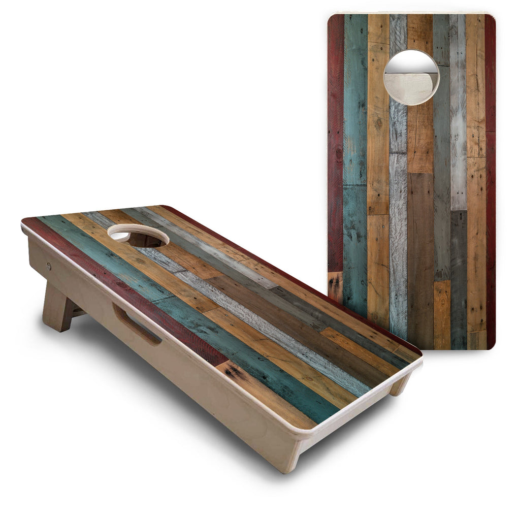 Metallic Wood Planks - Mini or Vacation Size Cornhole Boards