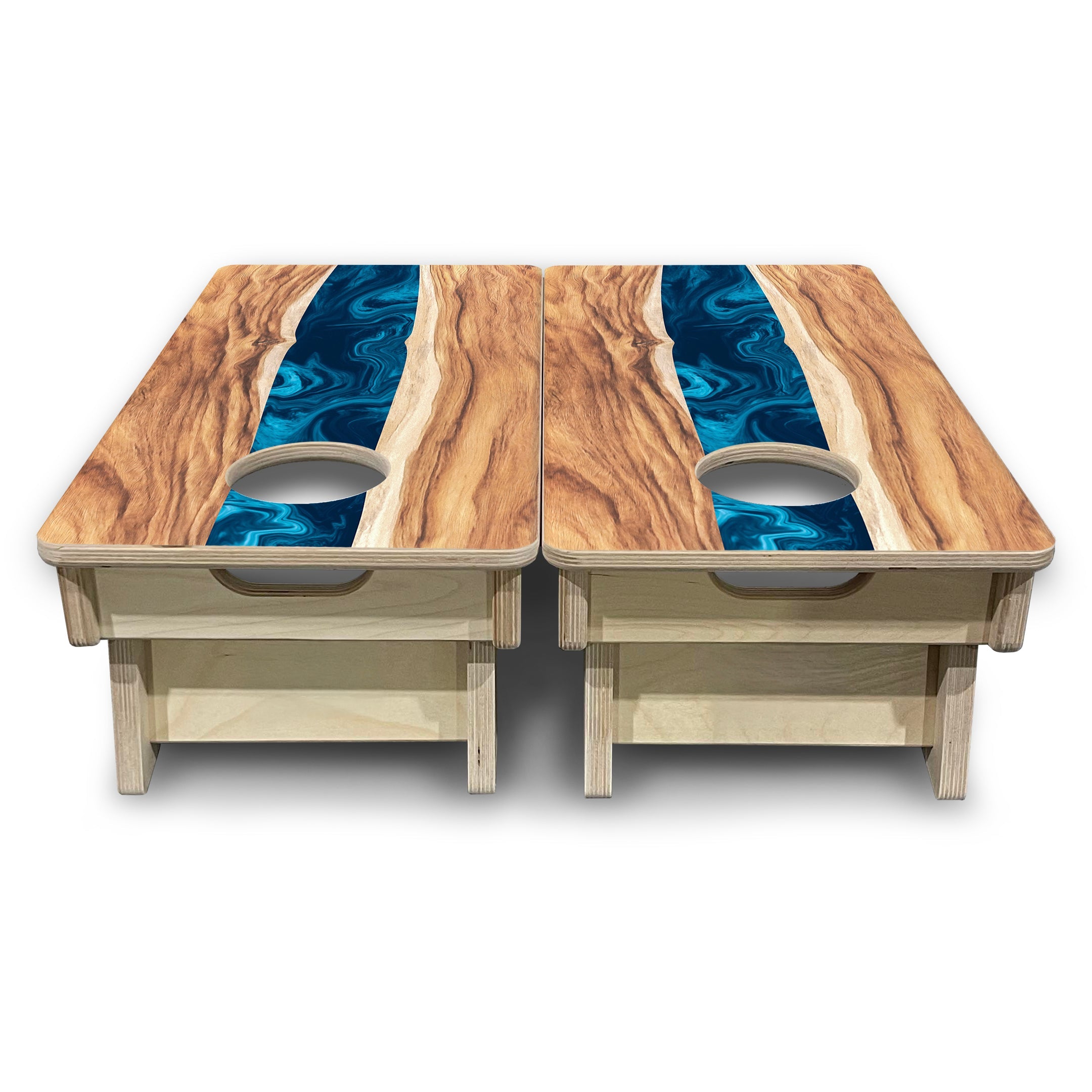 Live Edge River - Mini or Vacation Size Cornhole Boards