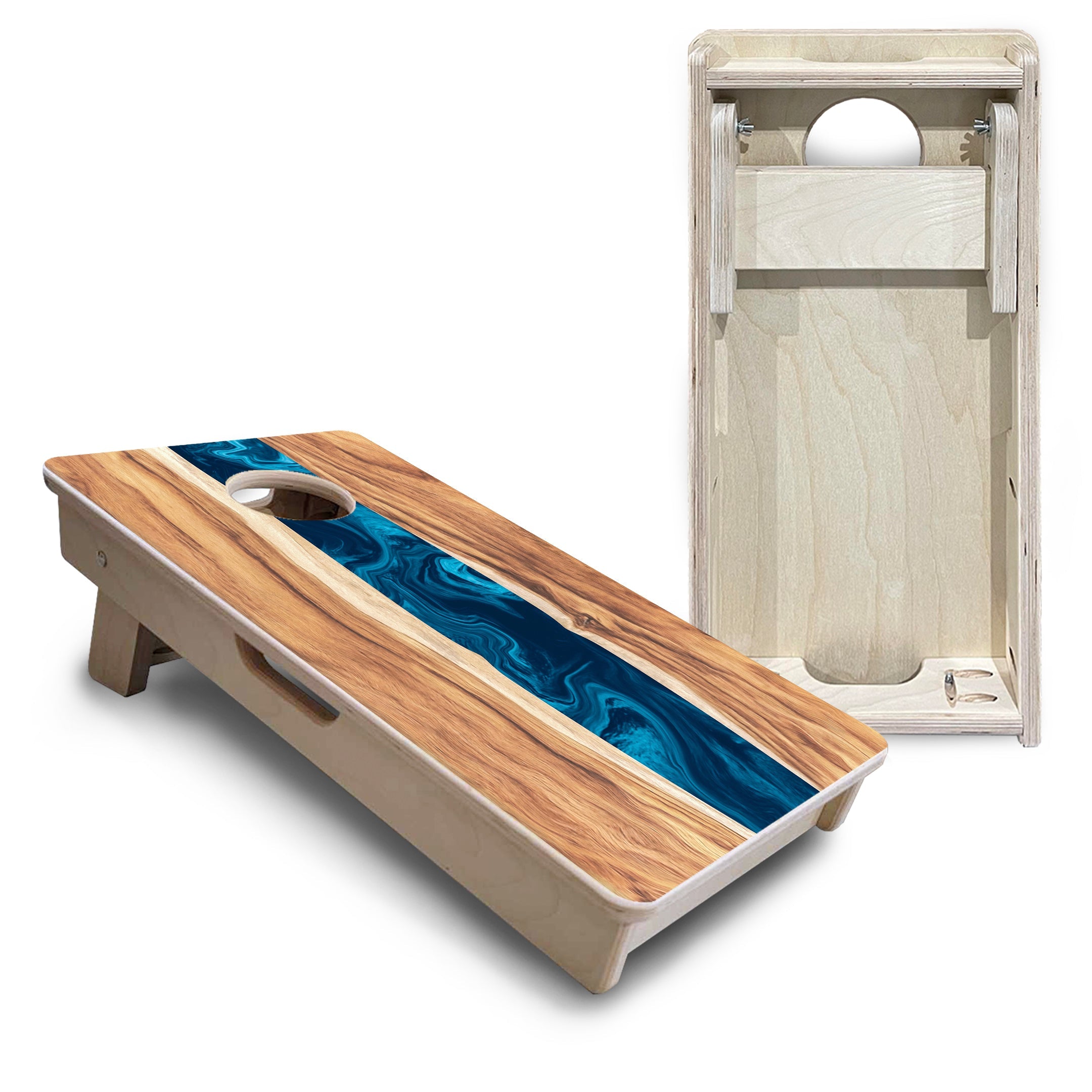 Live Edge River - Mini or Vacation Size Cornhole Boards