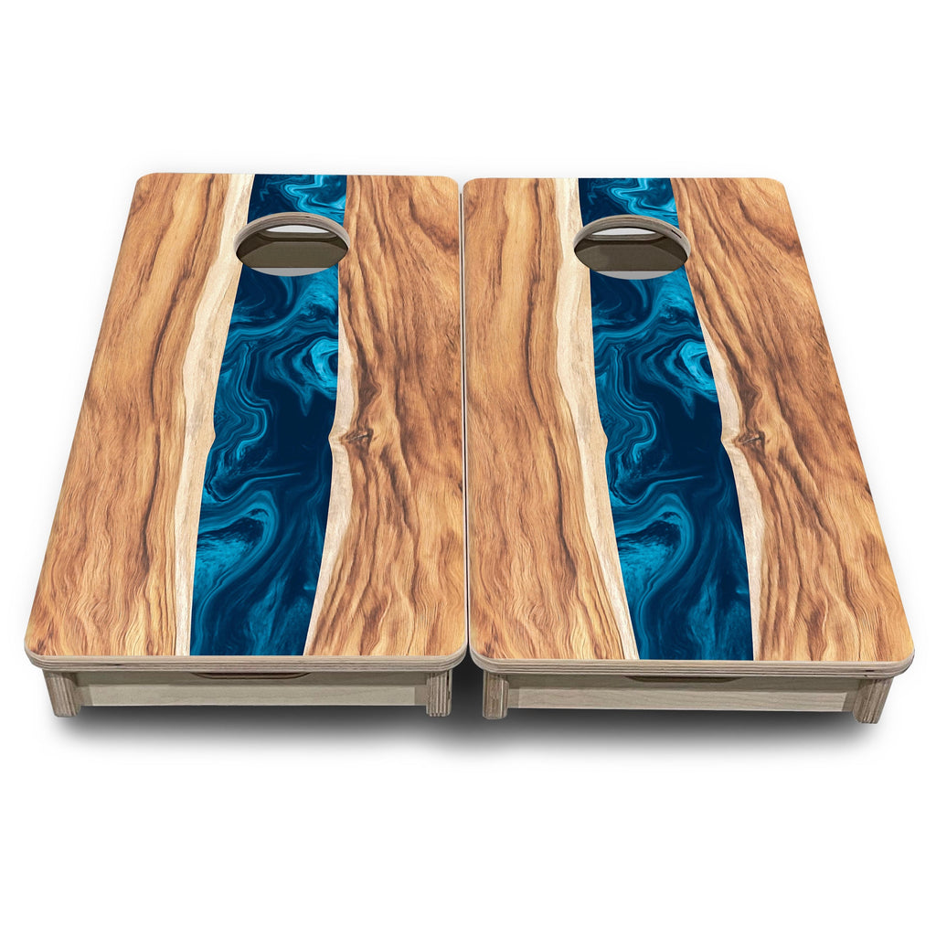 Live Edge River - Mini or Vacation Size Cornhole Boards