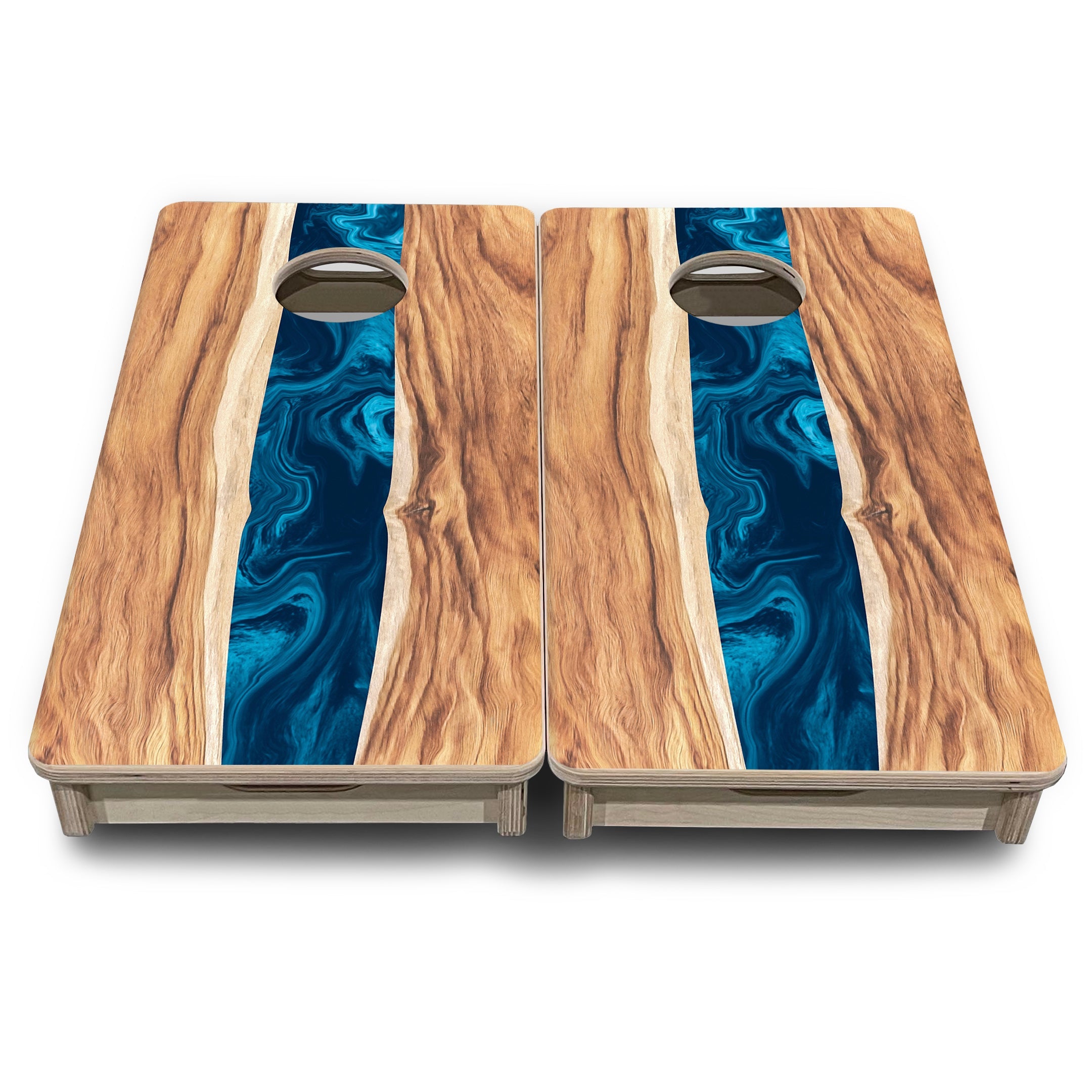 Live Edge River - Mini or Vacation Size Cornhole Boards