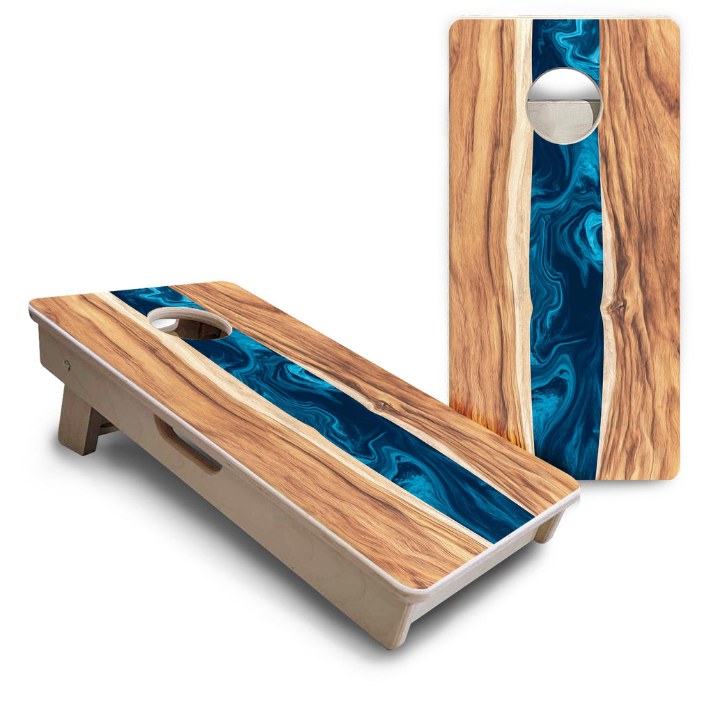 Live Edge River - Mini or Vacation Size Cornhole Boards