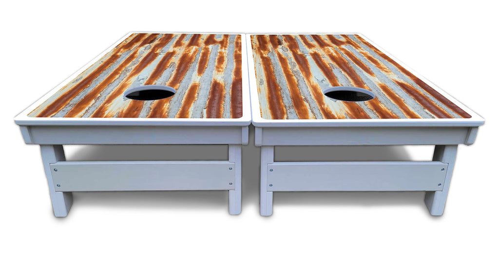 Rustic Tin Roof Cornhole Boards - All Weather Series