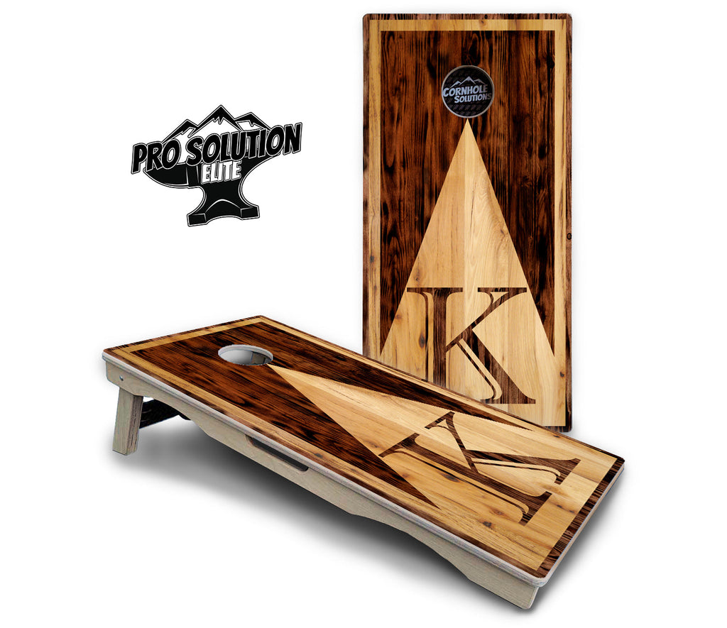 Wooden Triangle Letter Cornhole Boards - Pro Solution Elite Series