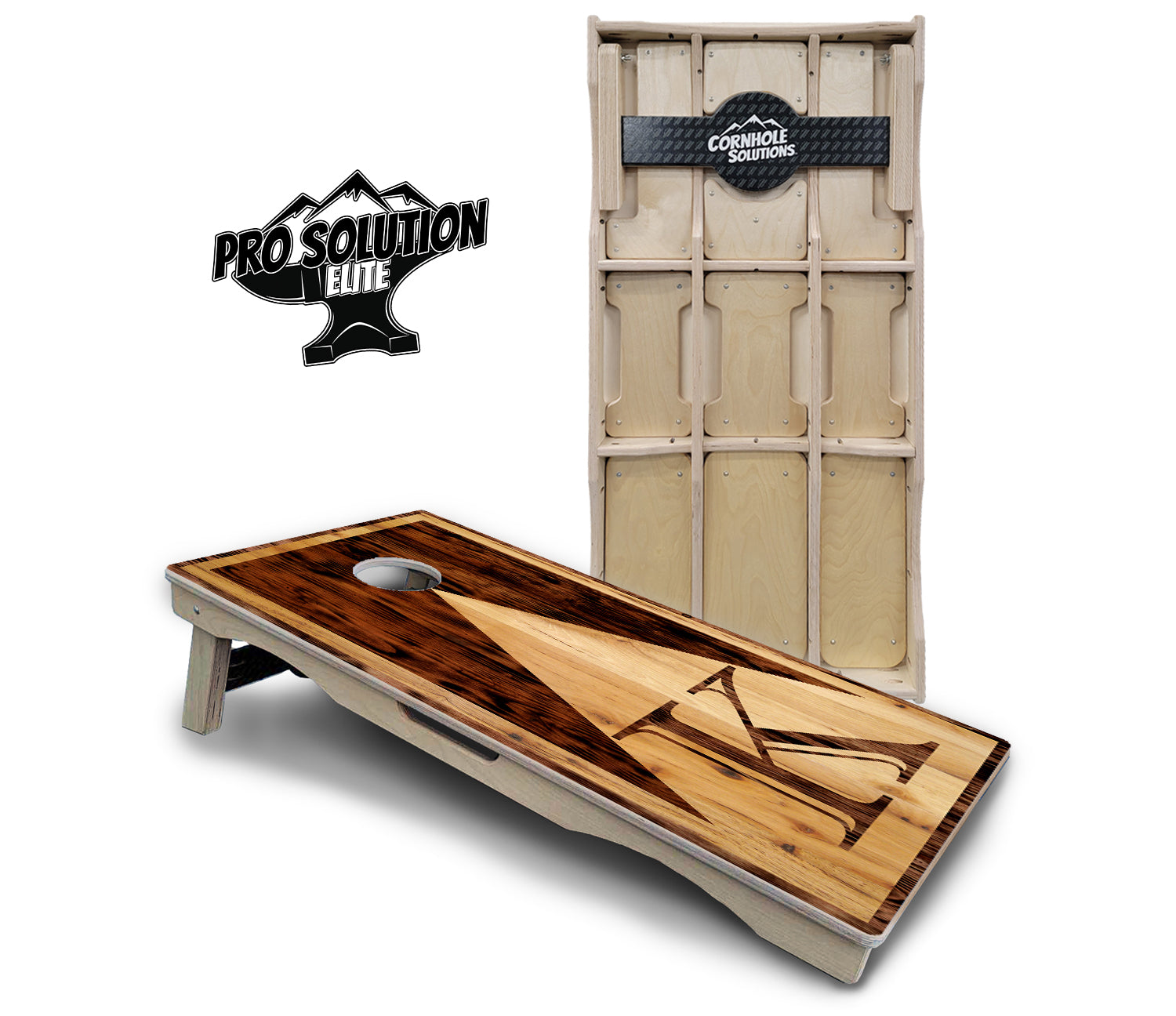 Wooden Triangle Letter Cornhole Boards - Pro Solution Elite Series