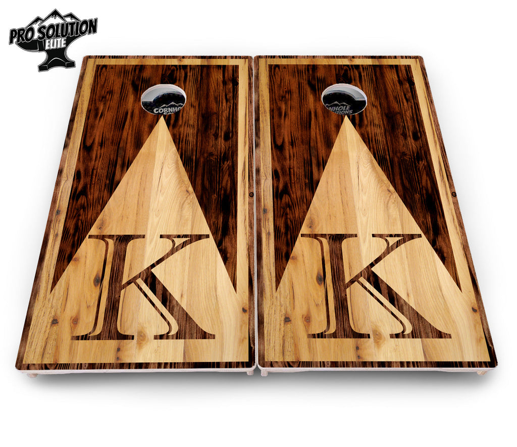 Wooden Triangle Letter Cornhole Boards - Pro Solution Elite Series