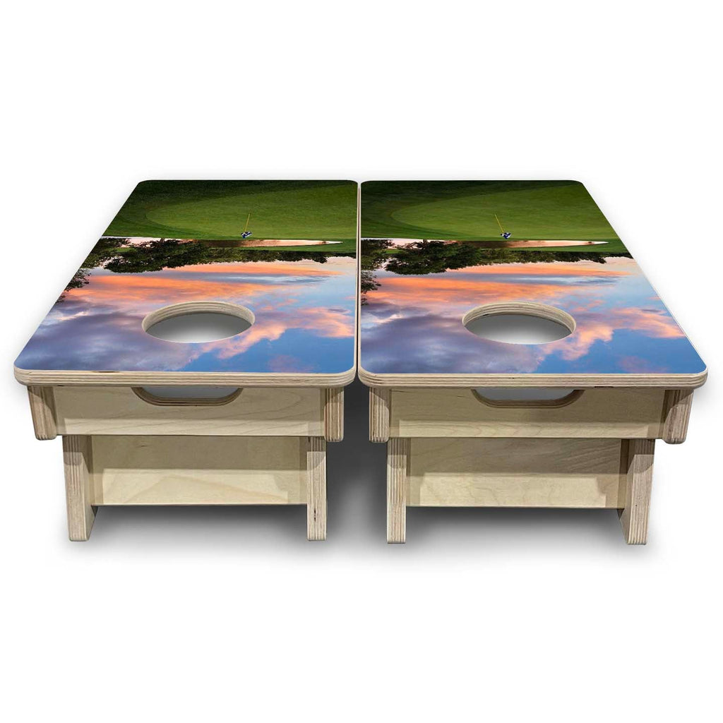 Golf Course Sunset - Mini or Vacation Size Cornhole Boards