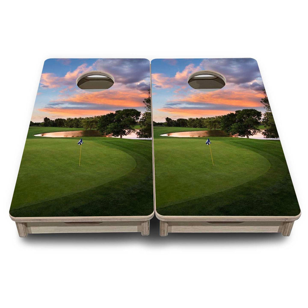 Golf Course Sunset - Mini or Vacation Size Cornhole Boards