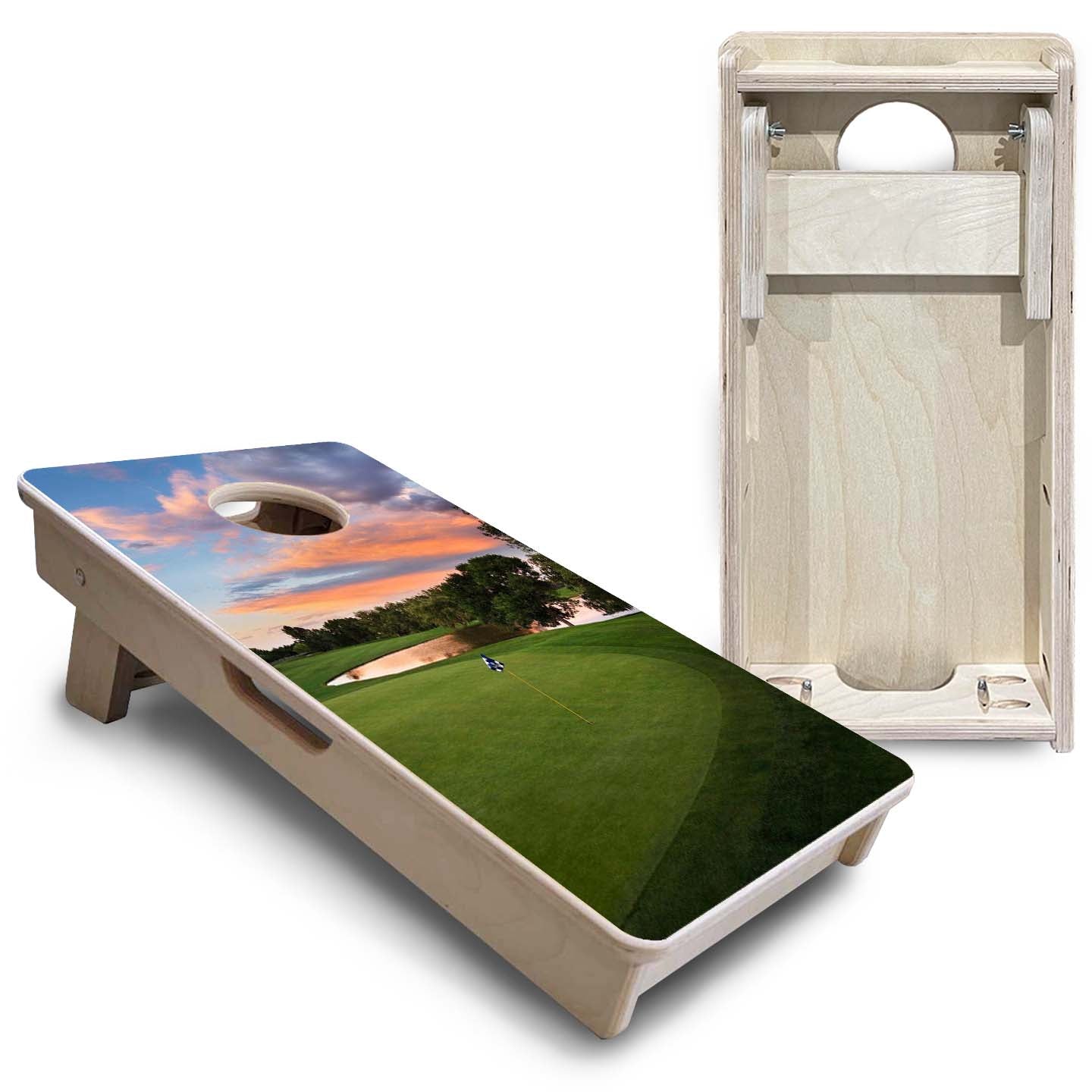 Golf Course Sunset - Mini or Vacation Size Cornhole Boards