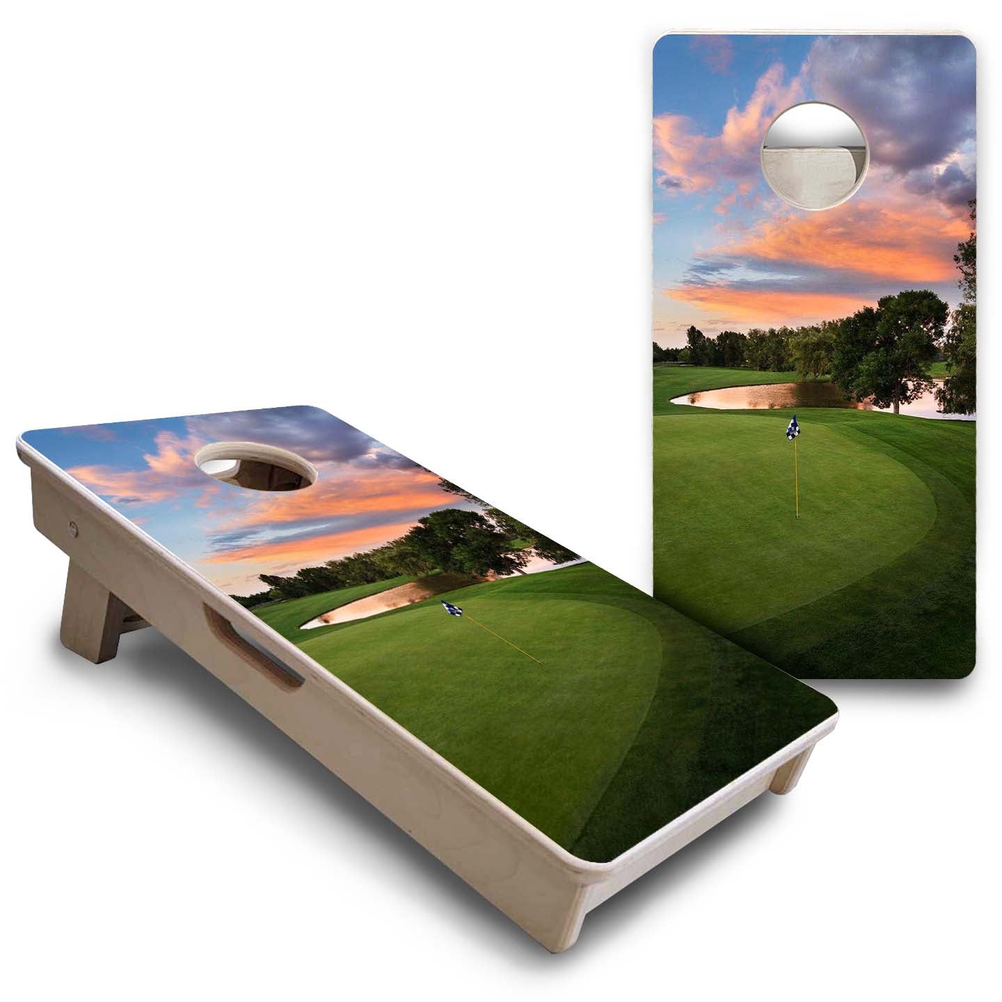 Golf Course Sunset - Mini or Vacation Size Cornhole Boards