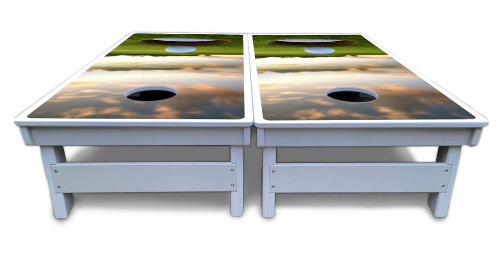 Golf Course Sunset Cornhole Boards - All Weather Series