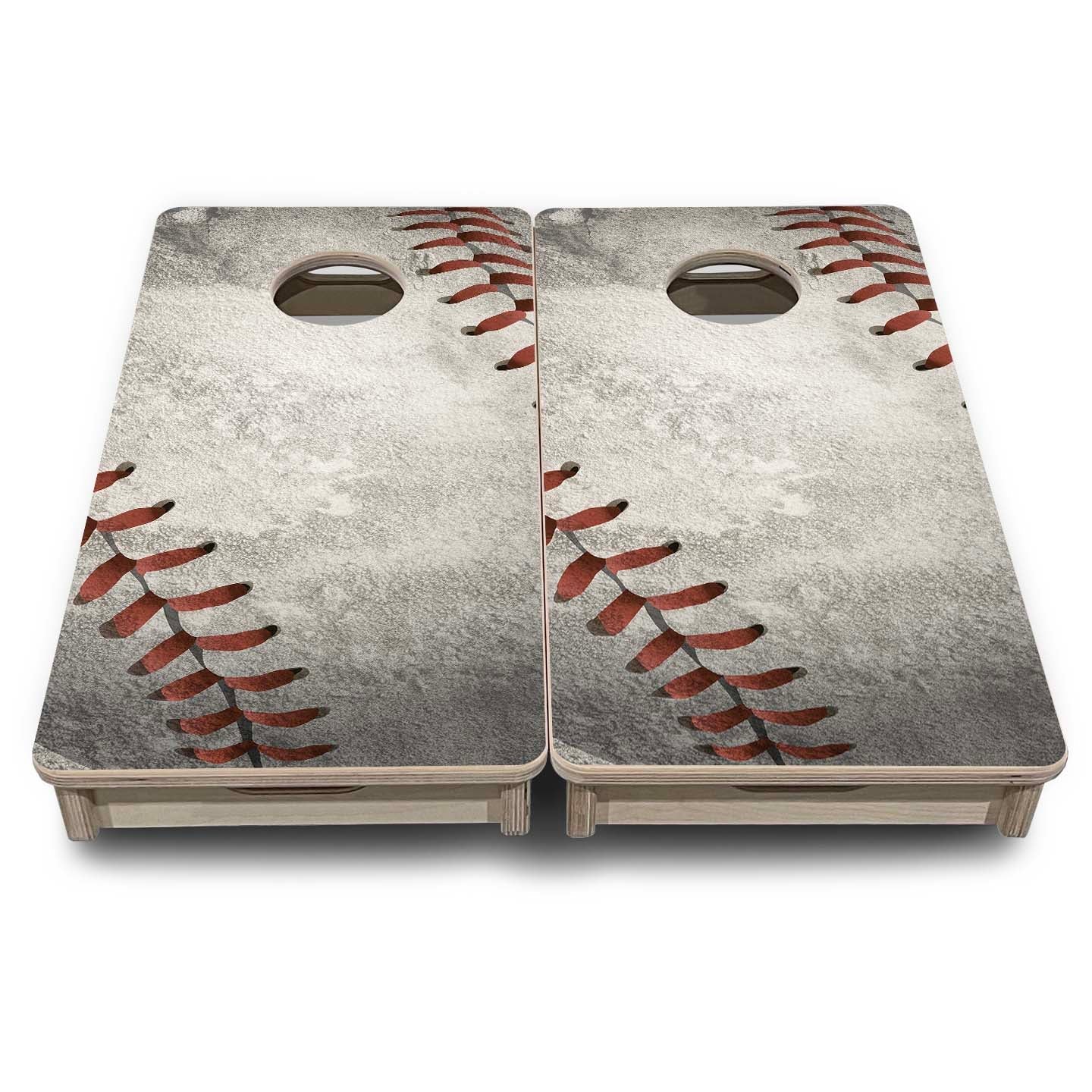 Worn Baseball & Glove - Mini or Vacation Size Cornhole Boards
