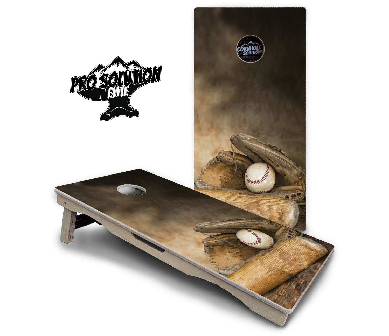 Worn Baseball & Glove Cornhole Boards - Pro Solution Elite Series