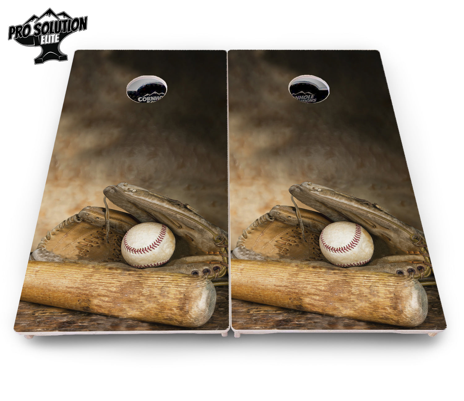 Worn Baseball & Glove Cornhole Boards - Pro Solution Elite Series