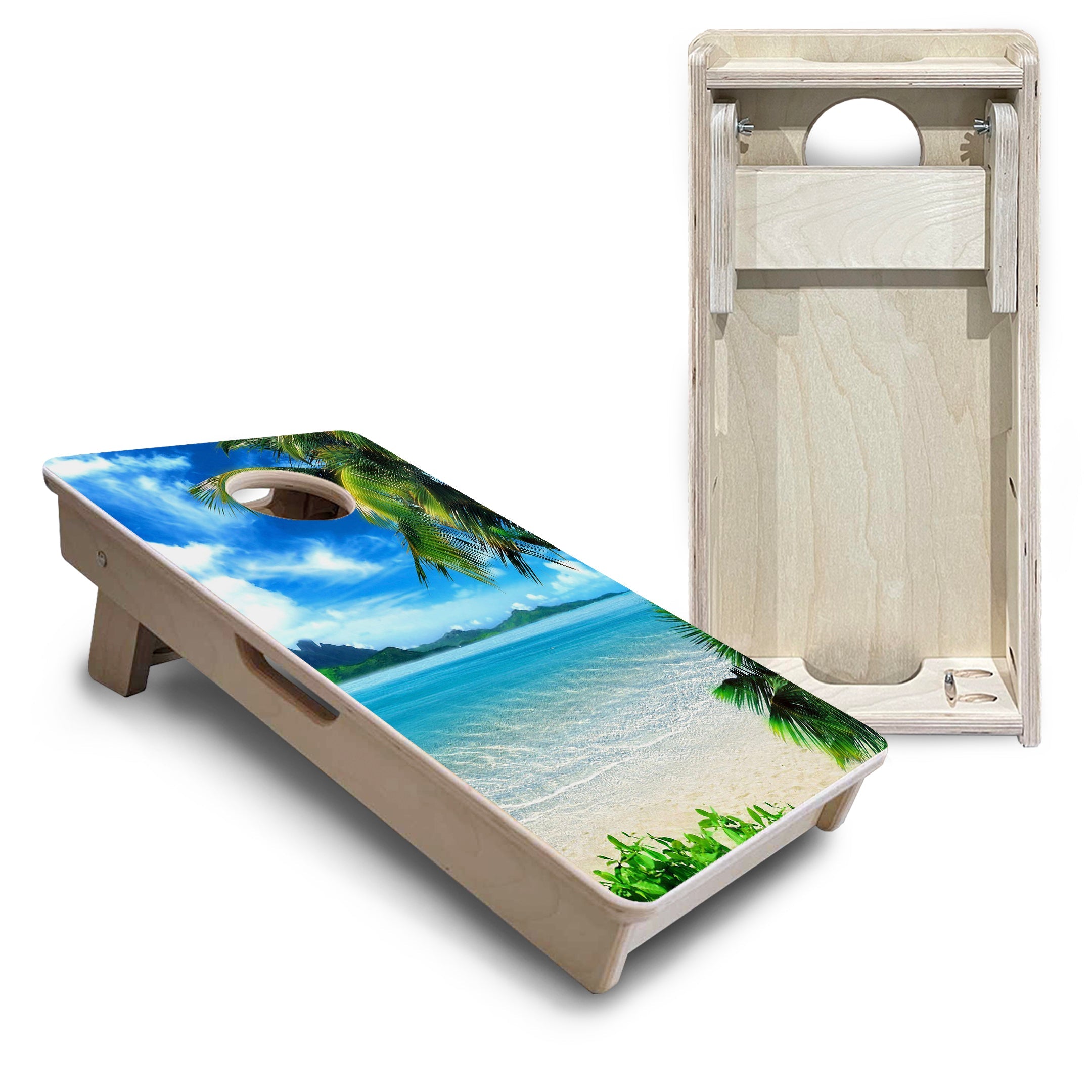 Beach Mountain Scene - Mini or Vacation Size Cornhole Boards