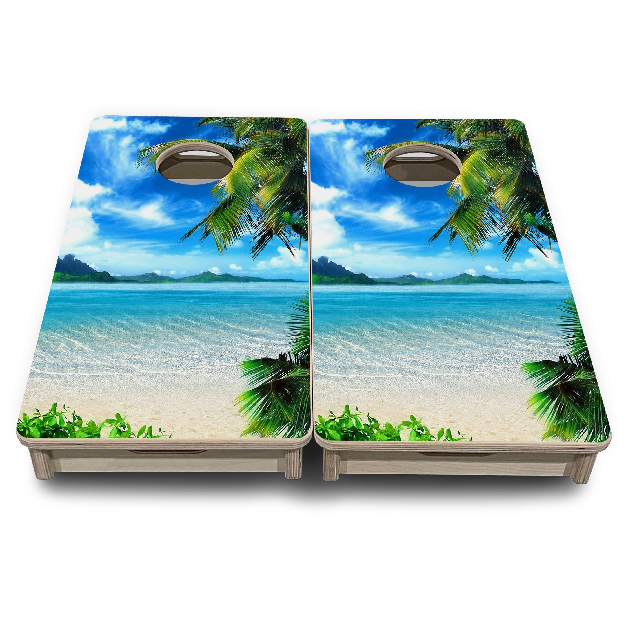Beach Mountain Scene - Mini or Vacation Size Cornhole Boards