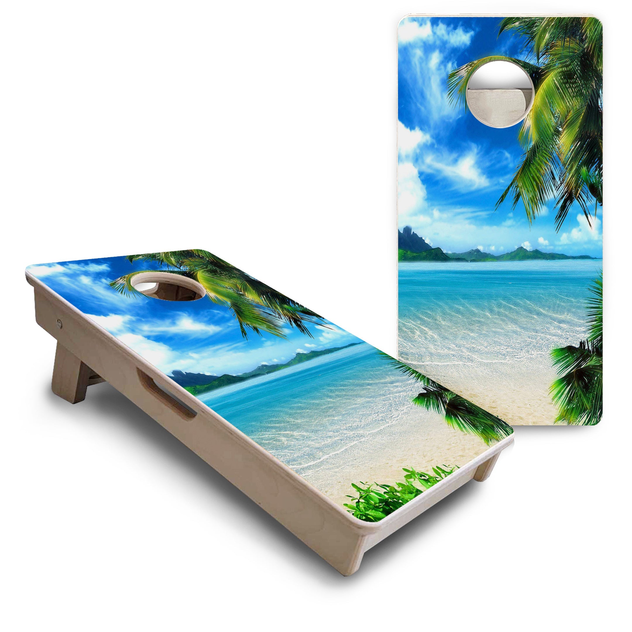 Beach Mountain Scene - Mini or Vacation Size Cornhole Boards