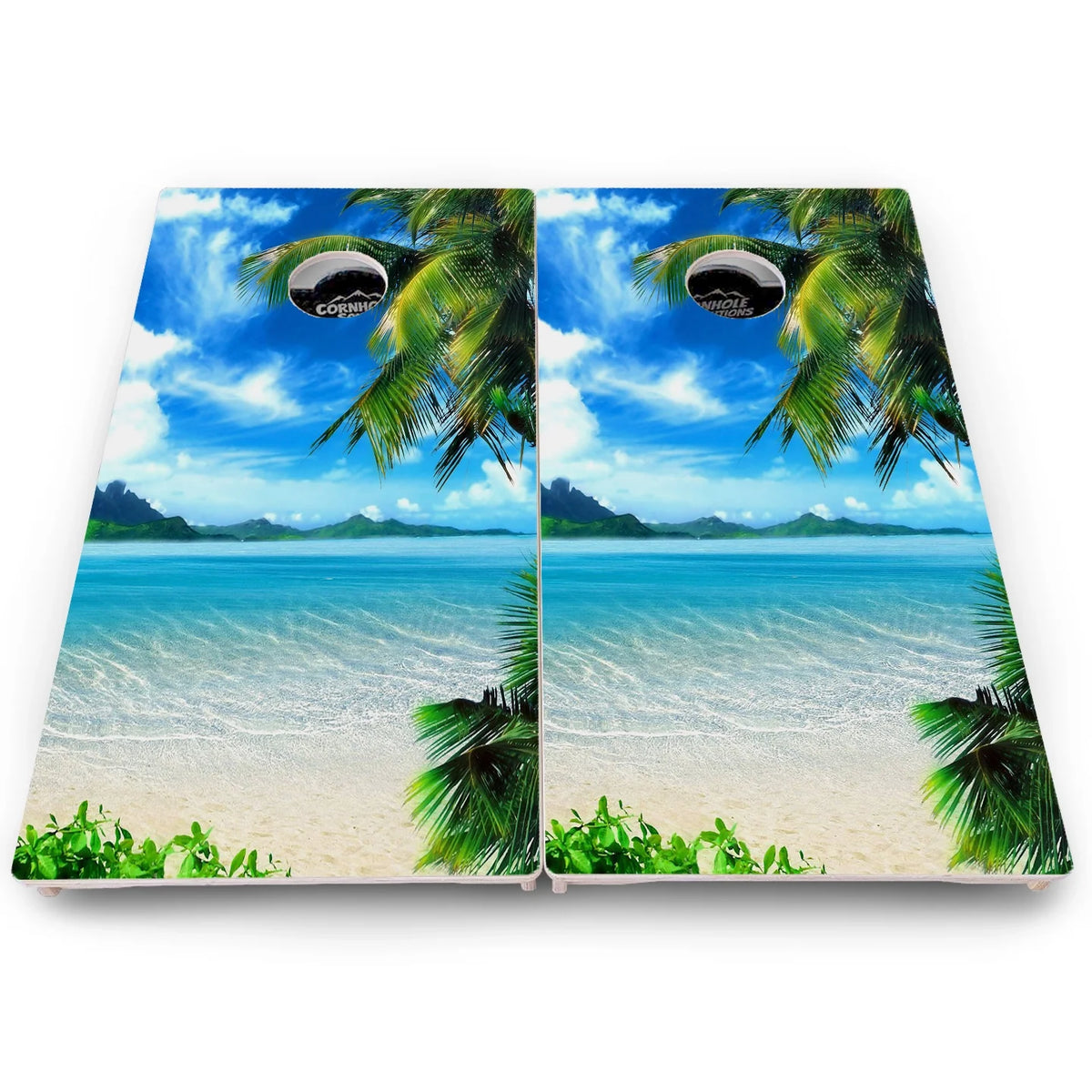 Beach Scene Cornhole Boards - Pro Solution Lite Series