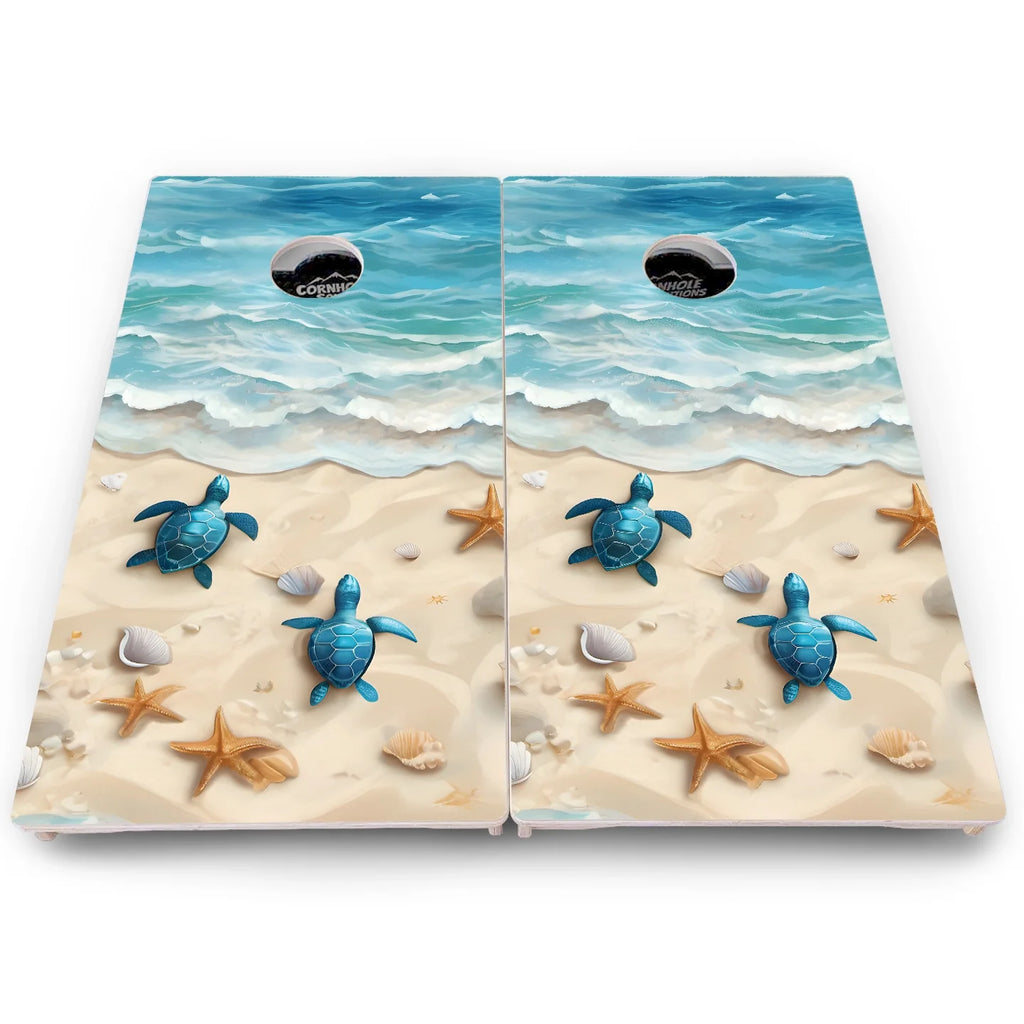Beach Scene Cornhole Boards - Pro Solution Lite Series