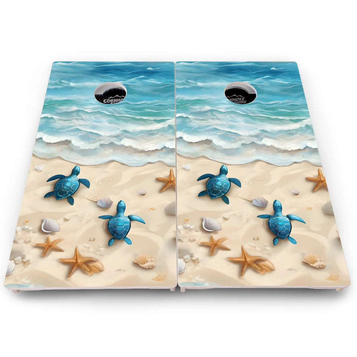 Beach Scene Cornhole Boards - Pro Solution Lite Series