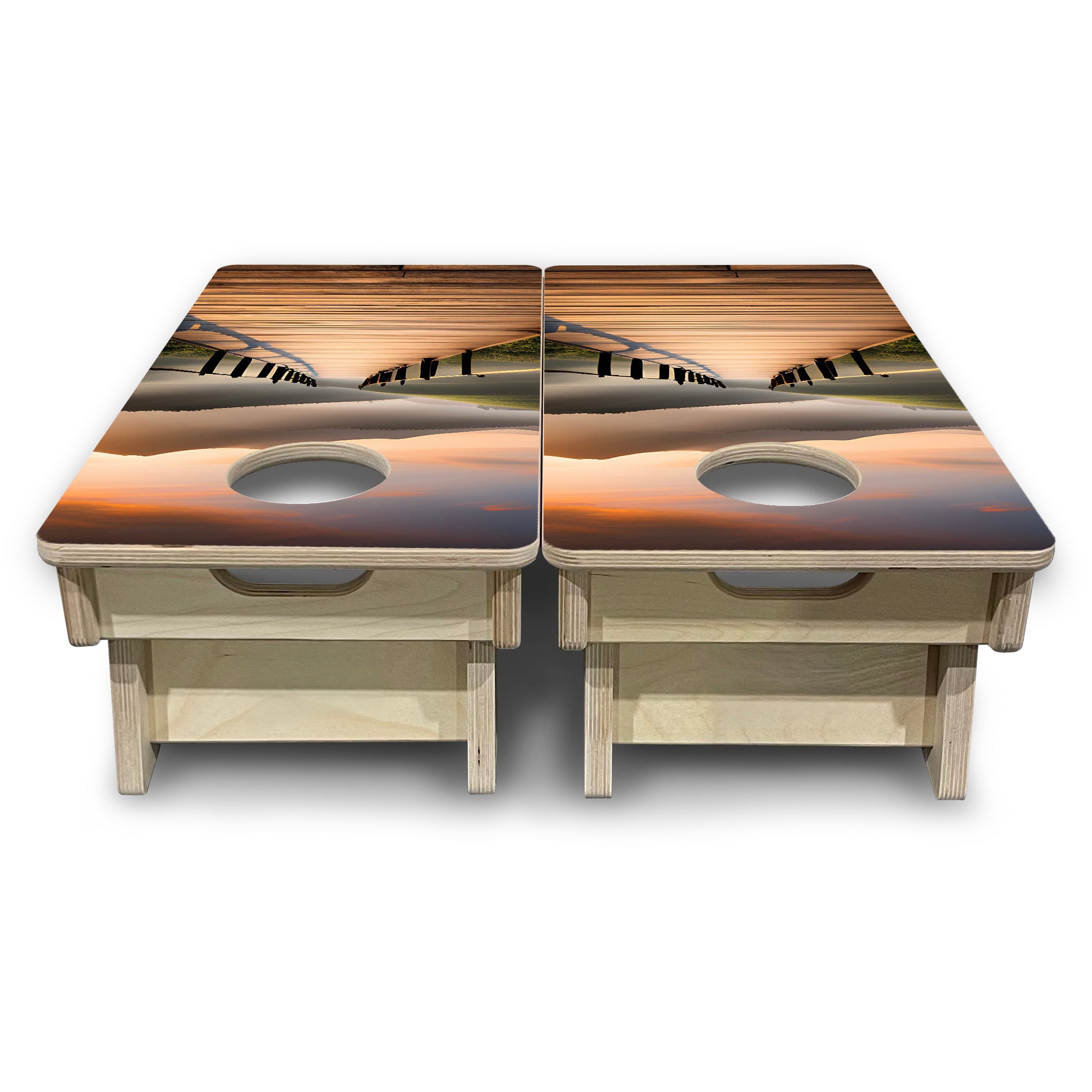 Wooden Bridge - Mini or Vacation Size Cornhole Boards