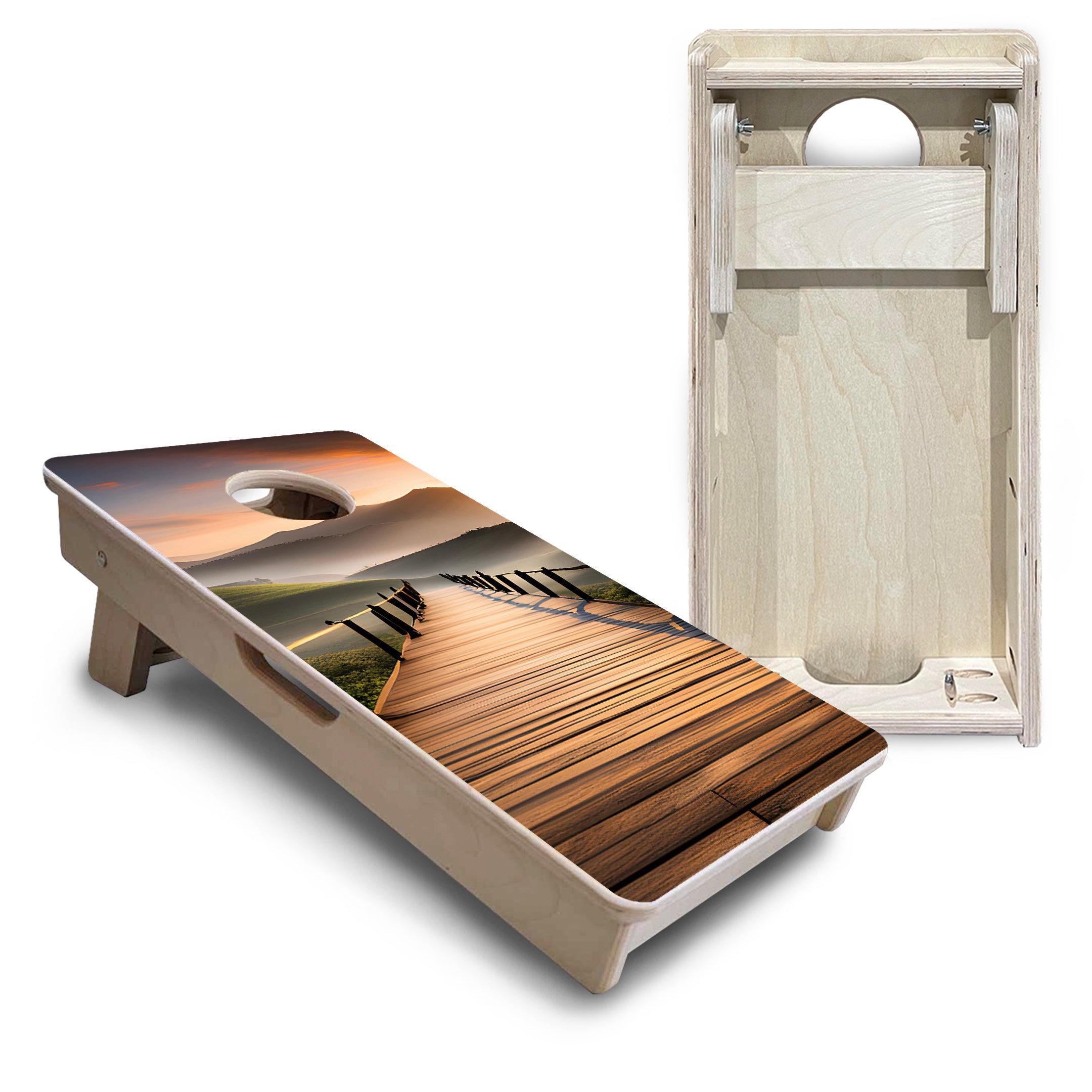 Wooden Bridge - Mini or Vacation Size Cornhole Boards