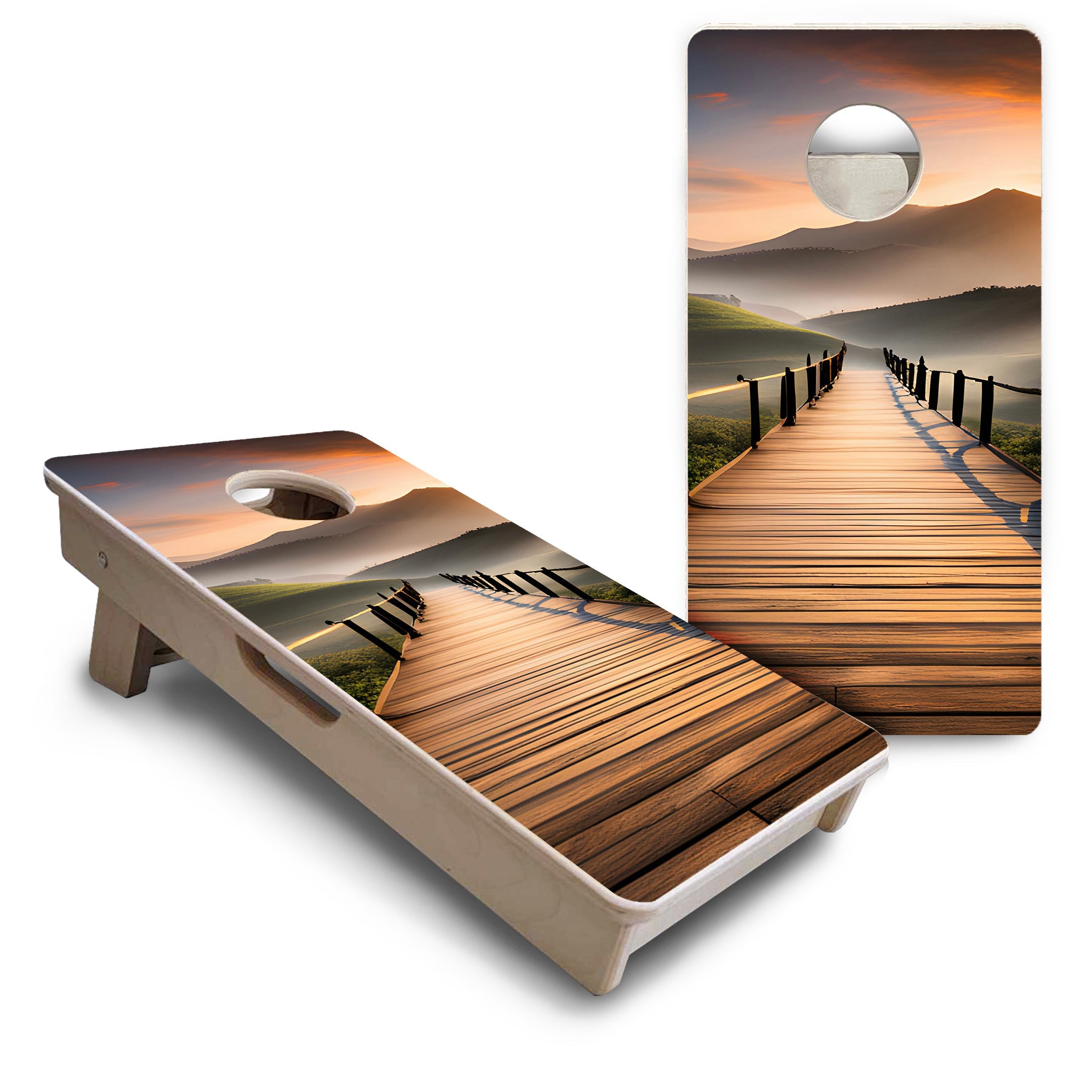 Wooden Bridge - Mini or Vacation Size Cornhole Boards