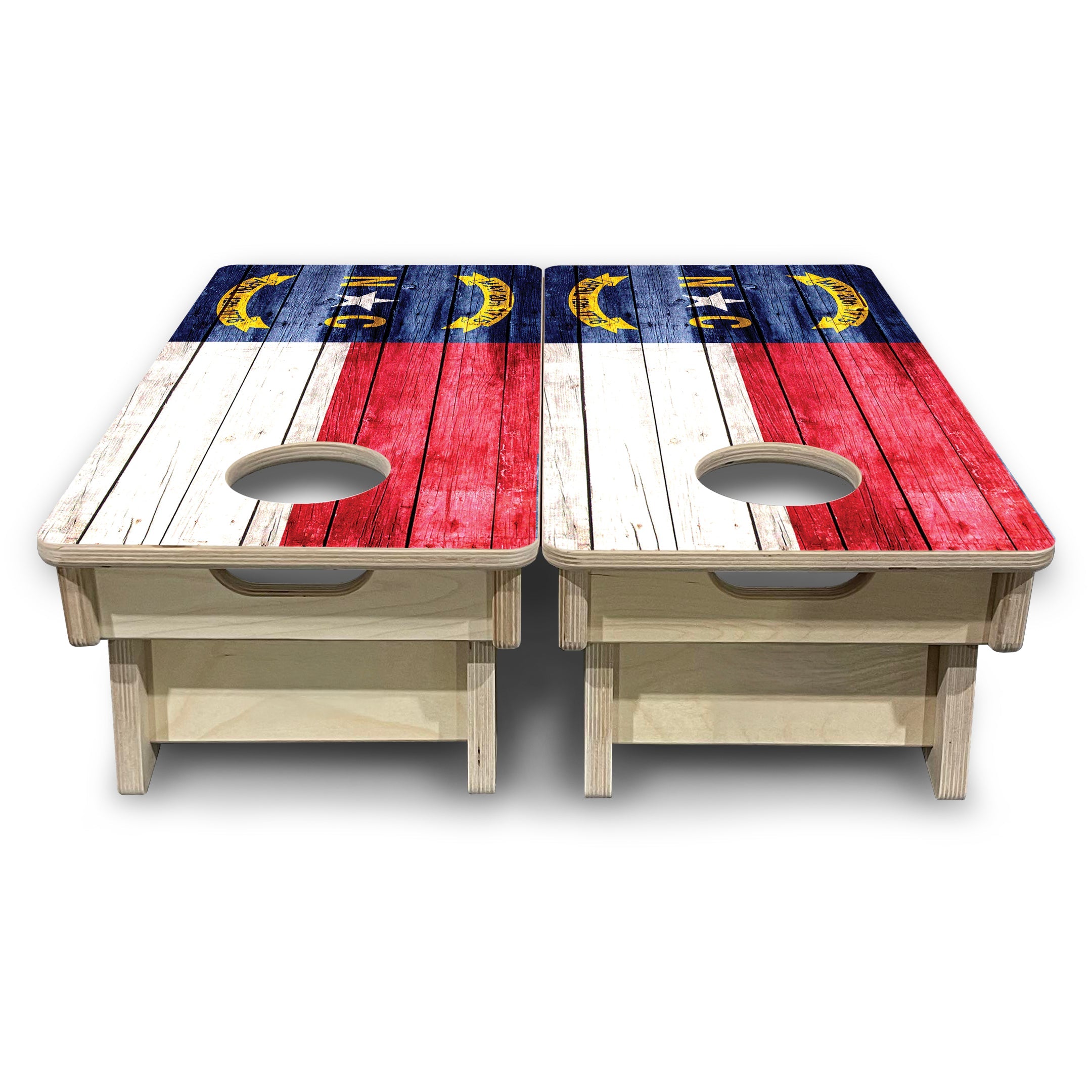 North Carolina State Flag - Mini or Vacation Size Cornhole Boards