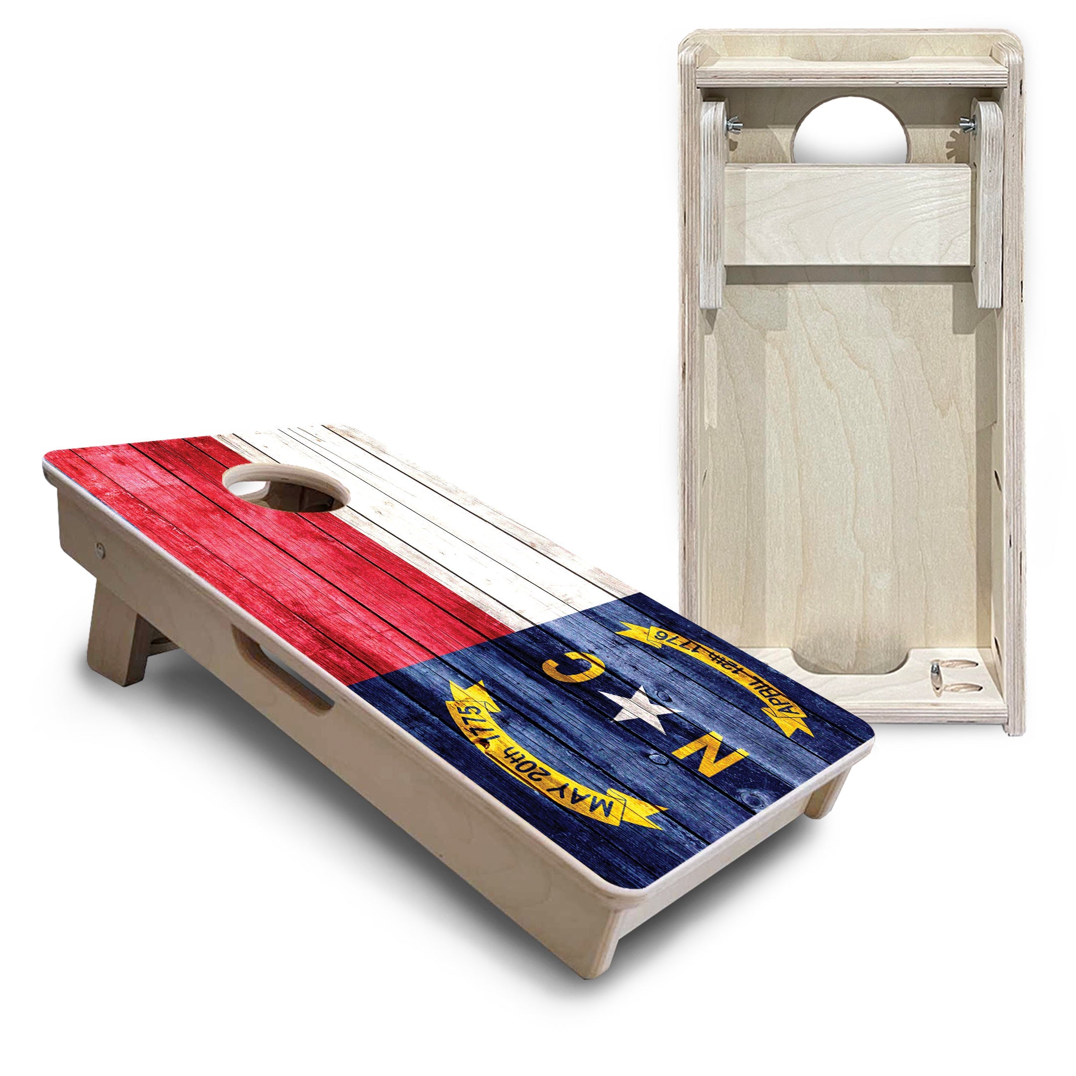 North Carolina State Flag - Mini or Vacation Size Cornhole Boards