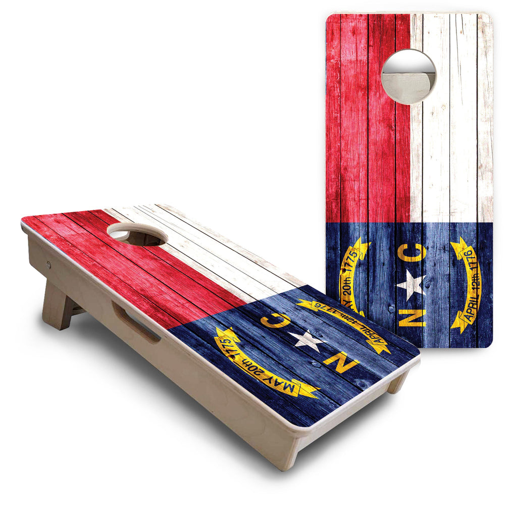 North Carolina State Flag - Mini or Vacation Size Cornhole Boards