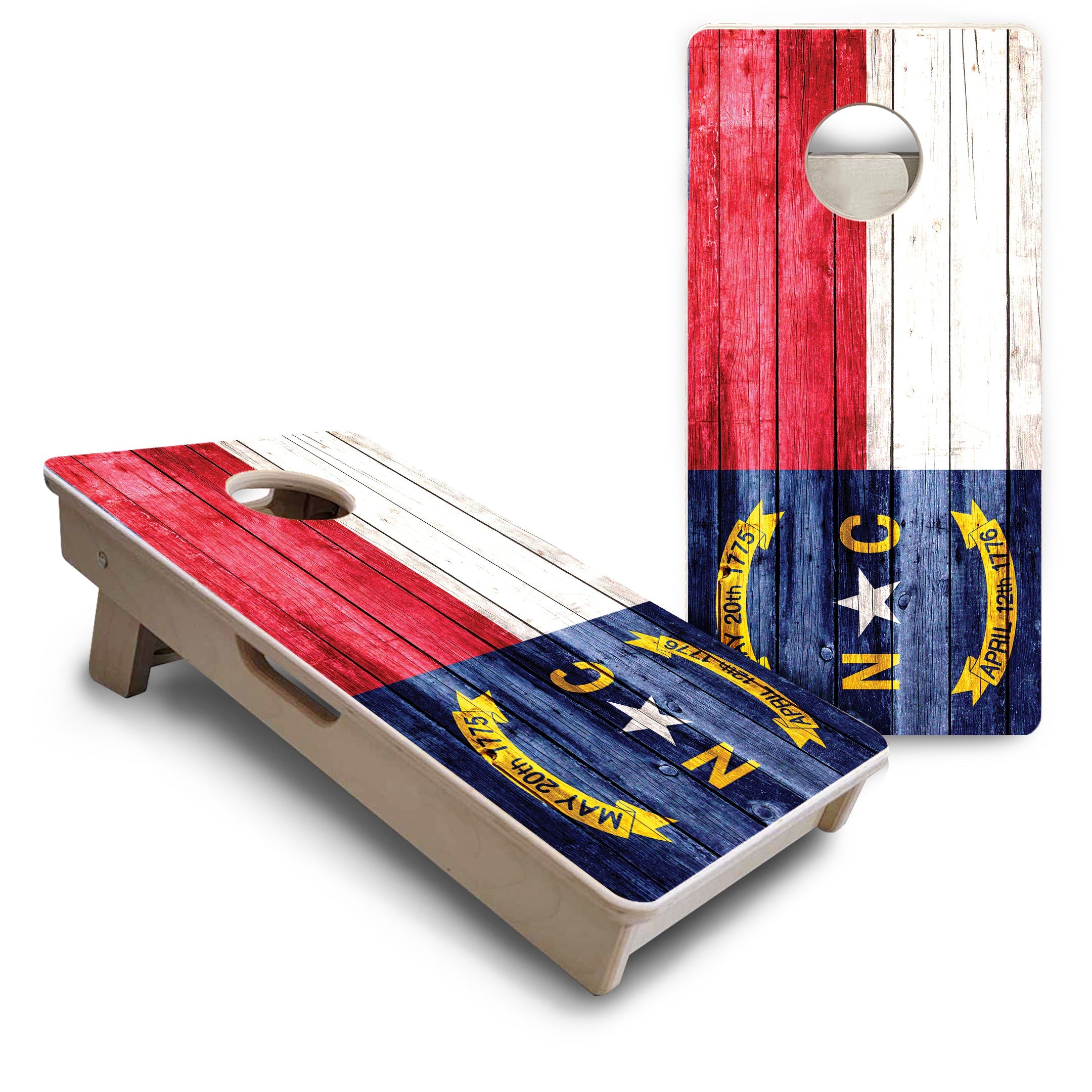 North Carolina State Flag - Mini or Vacation Size Cornhole Boards
