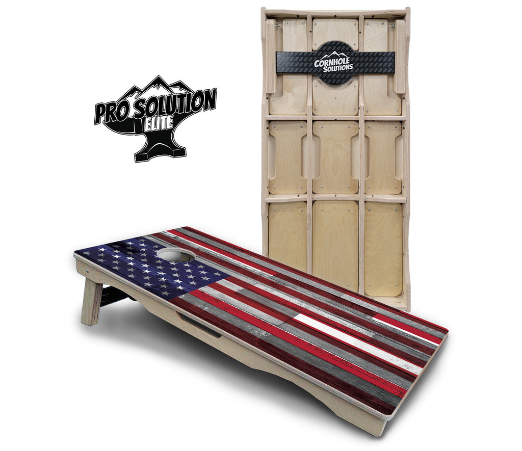 USA / Canada / Union Jack Plank Flag Cornhole Boards - Pro Solution Elite Series