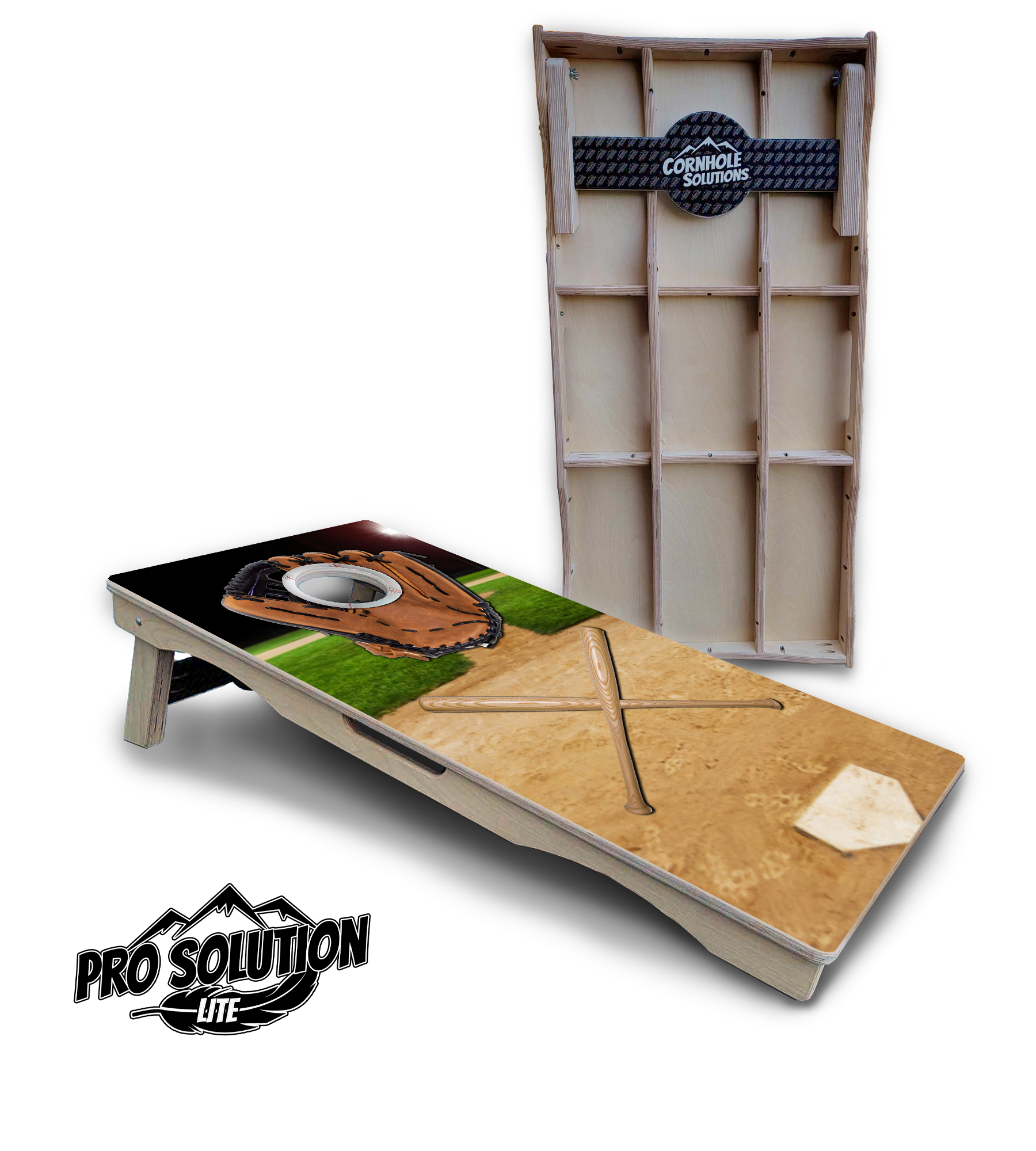 Baseball Theme Cornhole Boards - Pro Solution Lite Series