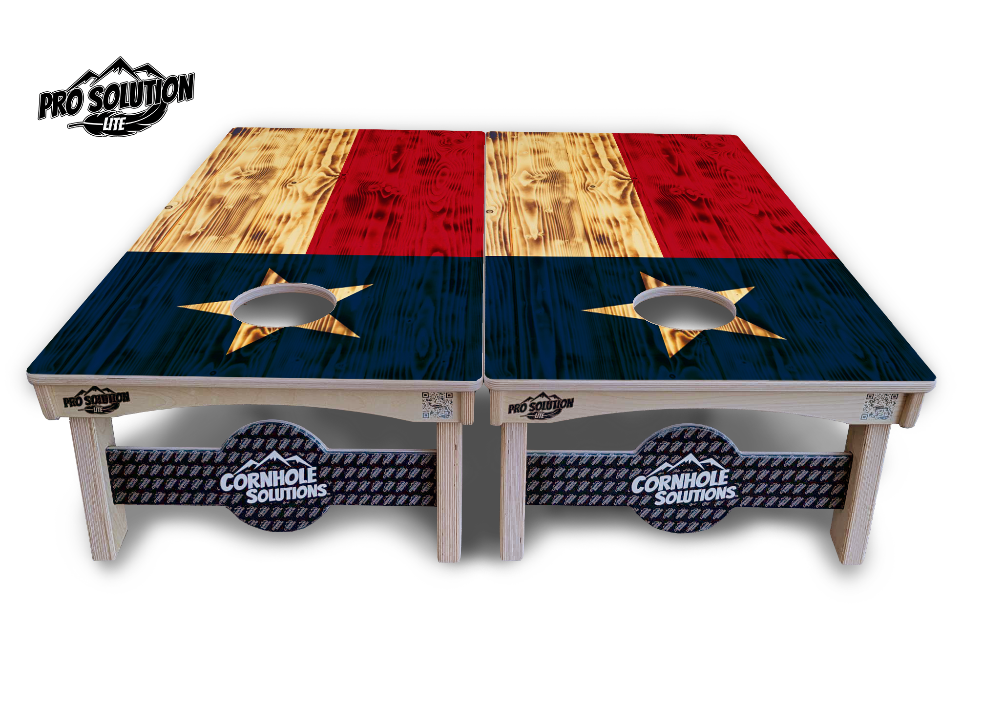 Burnt Texas Flag Cornhole Boards - Pro Solution Lite Series