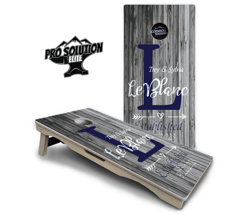 Grey Slat Wood Cornhole Boards - Pro Solution Elite Series