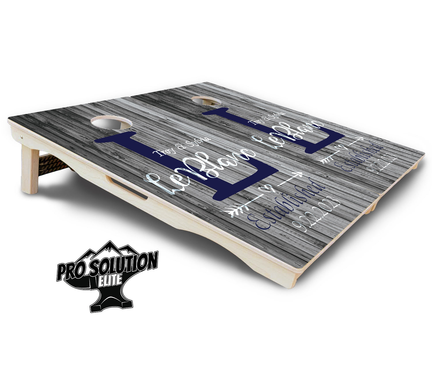 Grey Slat Wood Cornhole Boards - Pro Solution Elite Series