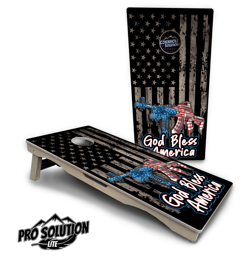 God Bless America Cornhole Boards - Pro Solution Lite Series