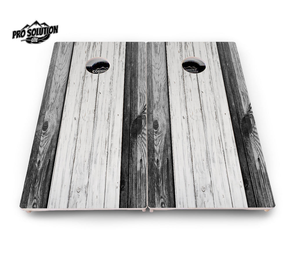 Grey Two Tone Slats Cornhole Boards - Pro Solution Lite Series