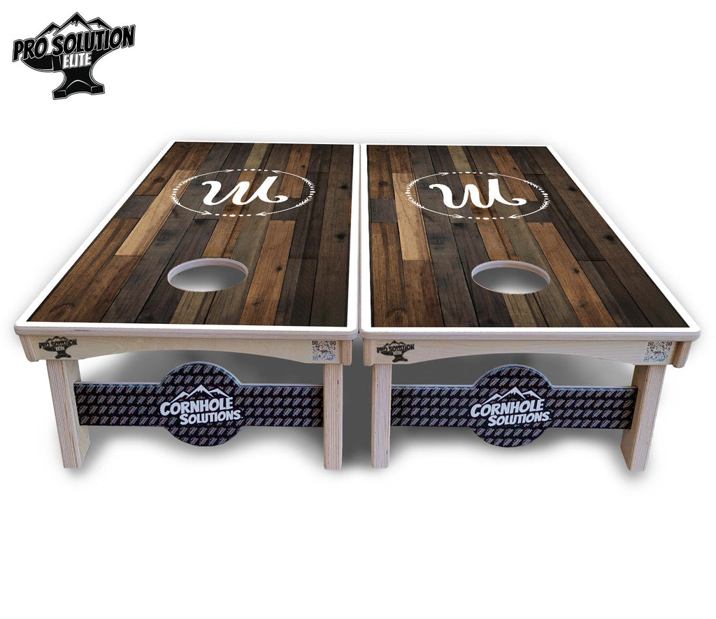 Wood Wreath Letter Cornhole Boards - Pro Solution Elite Series