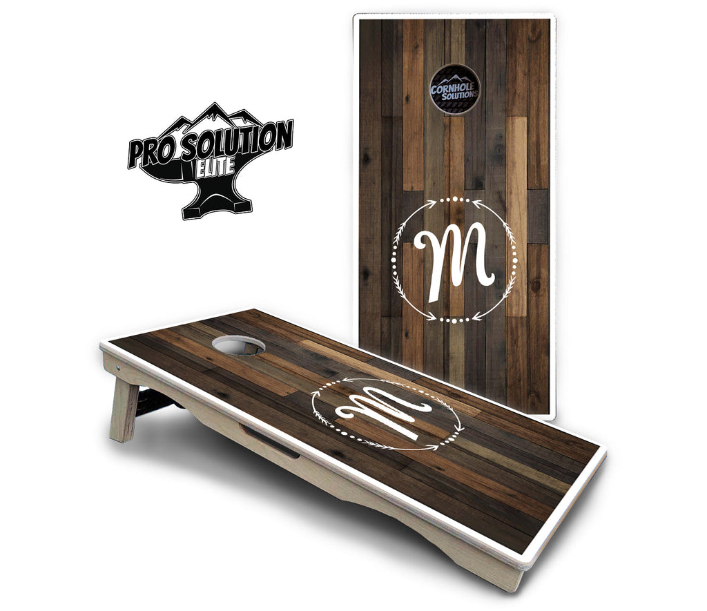 Wood Wreath Letter Cornhole Boards - Pro Solution Elite Series