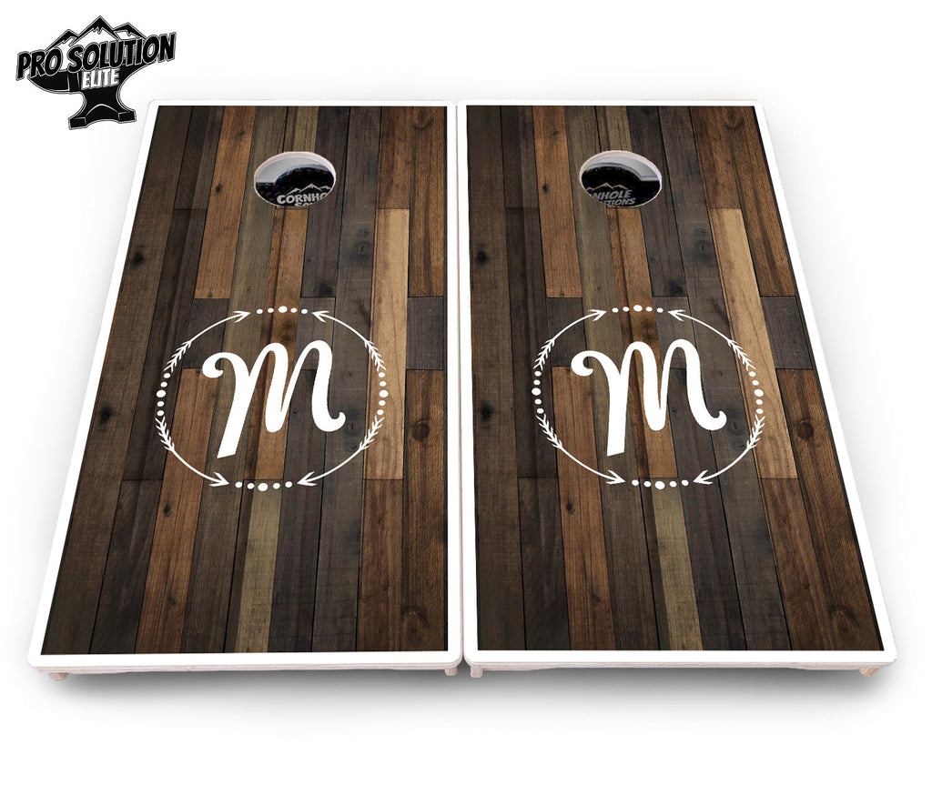 Wood Wreath Letter Cornhole Boards - Pro Solution Elite Series