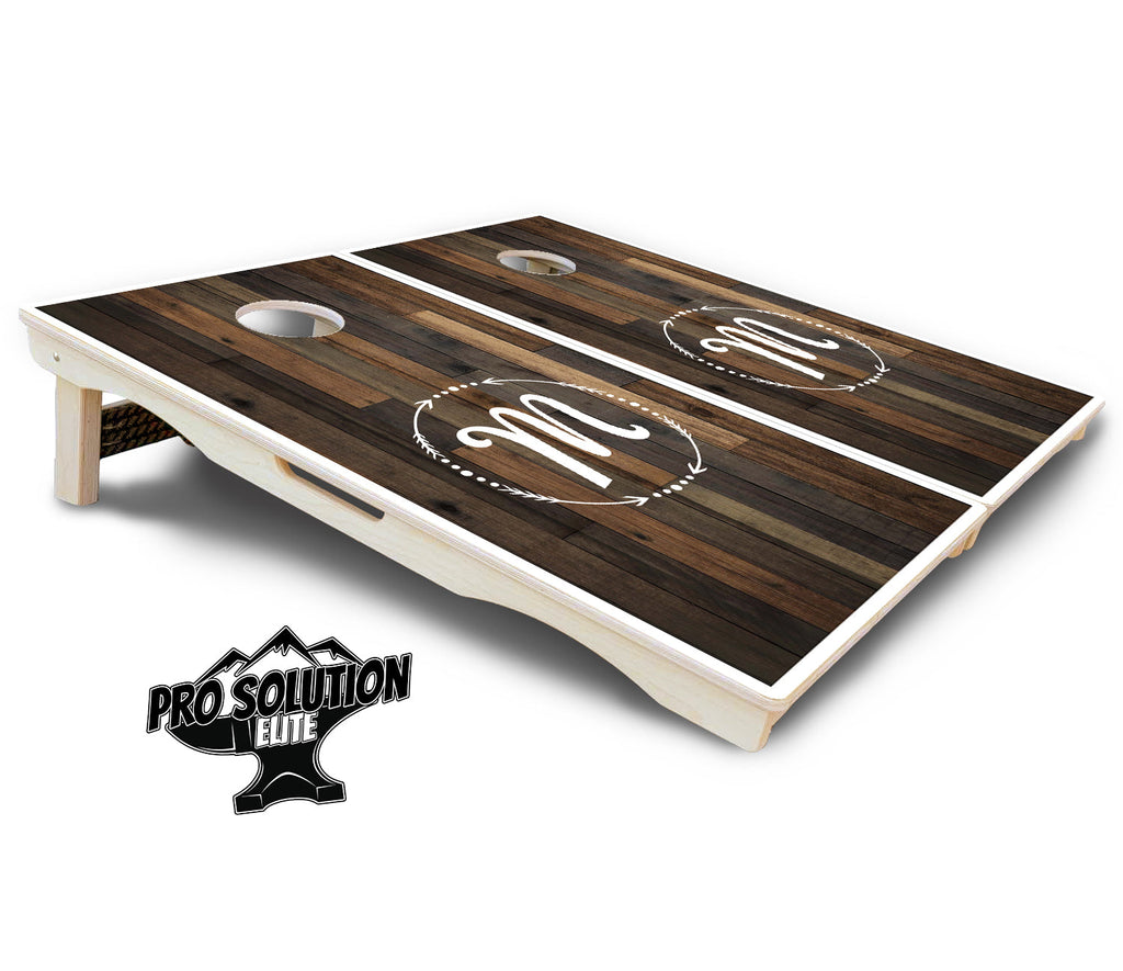Wood Wreath Letter Cornhole Boards - Pro Solution Elite Series