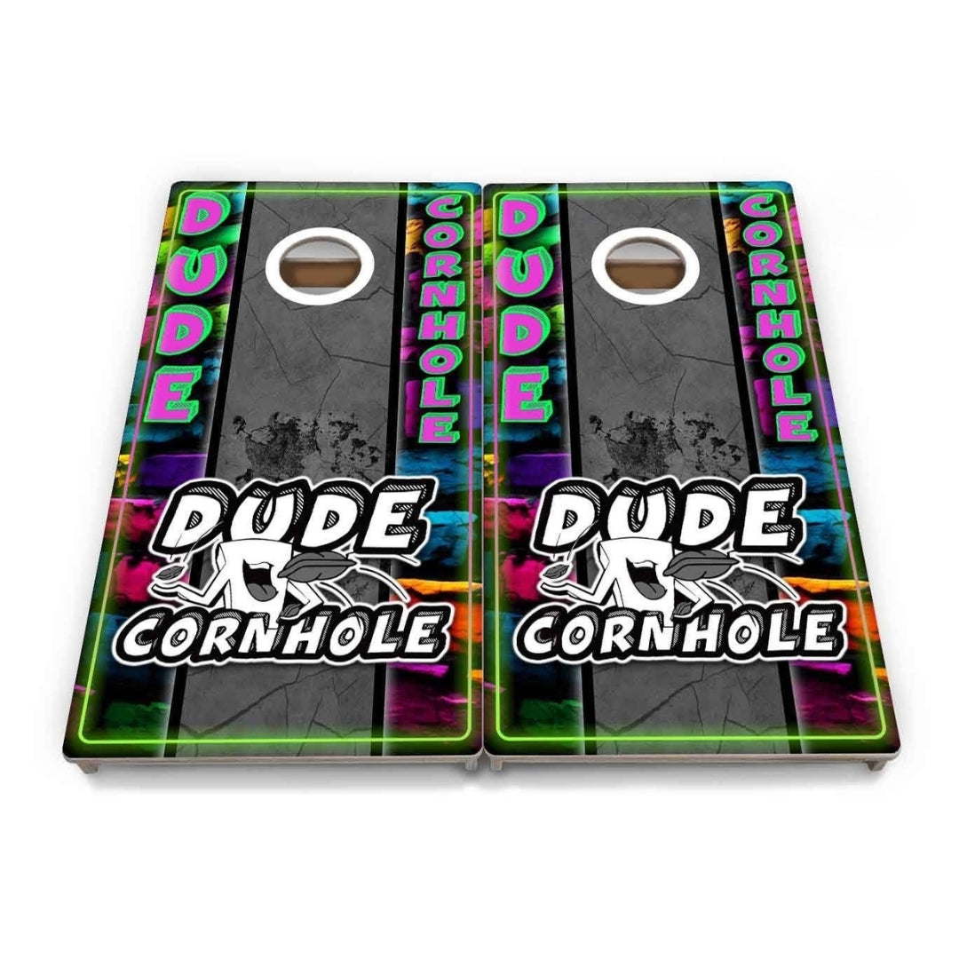 Multicolor DC Logo Cornhole Boards - Profesional Tournament Series
