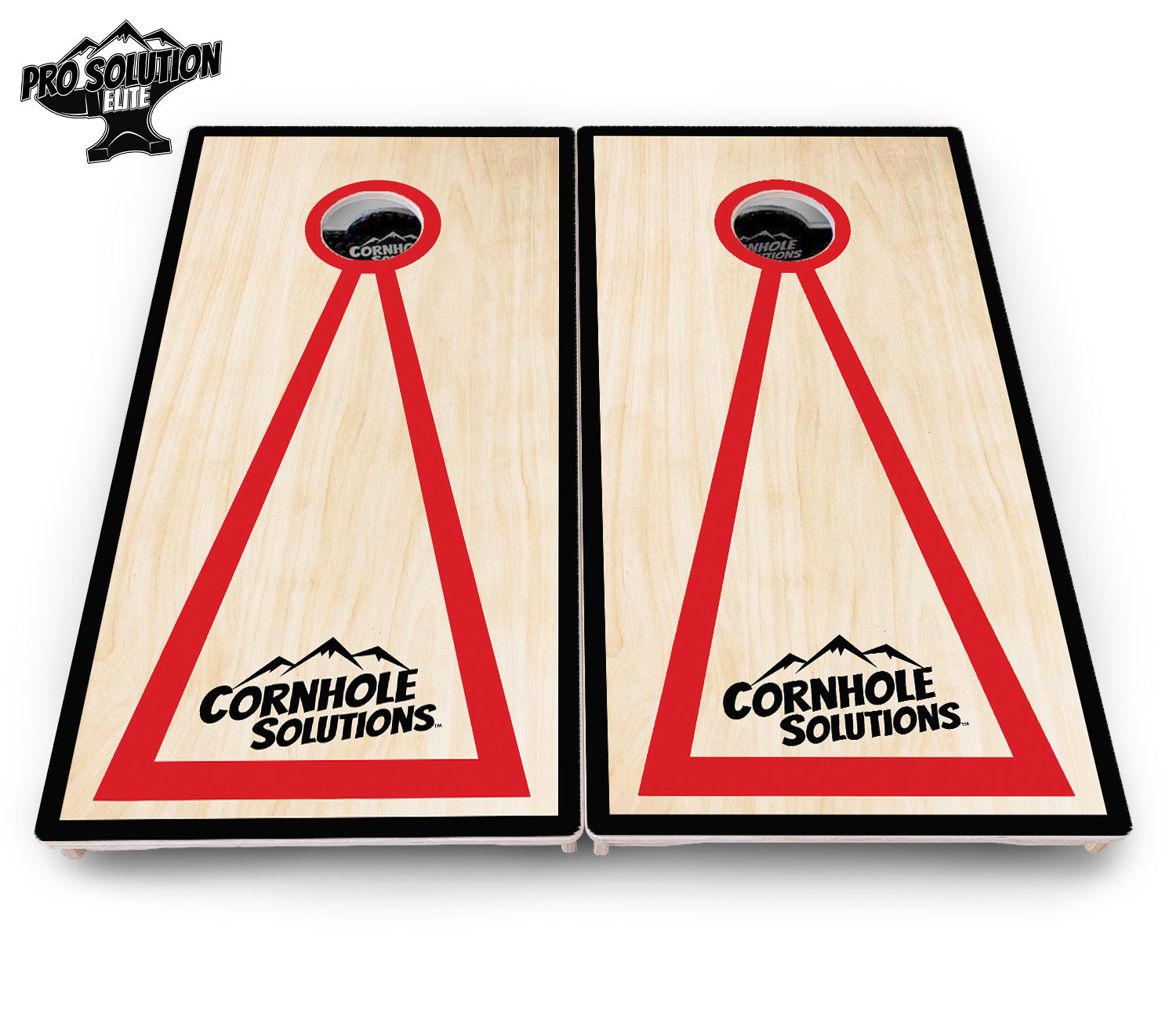 Red/Black Hole Ring Cornhole Boards - Pro Solution Elite Series