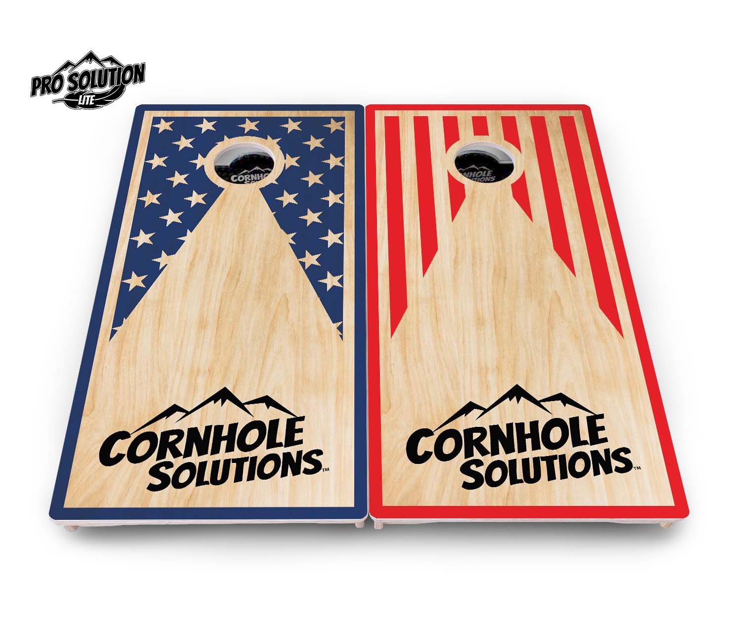 Stars & Stripes Keyhole CS Logo Cornhole Boards - Pro Solution Lite Series