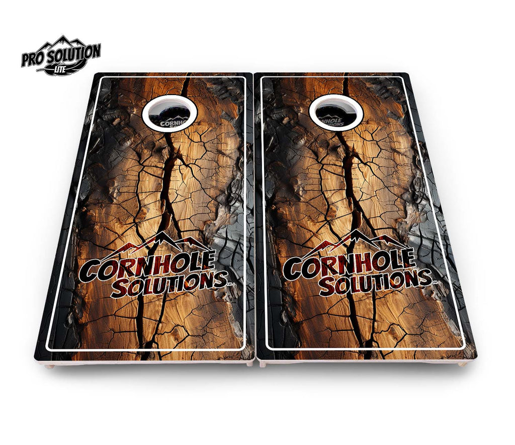 Distressed Live Edge Cornhole Boards - Pro Solution Lite Series