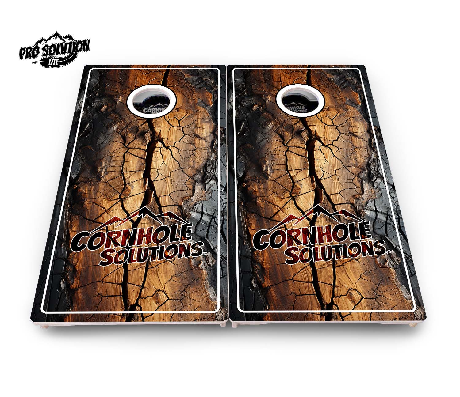 Distressed Live Edge Cornhole Boards - Pro Solution Lite Series